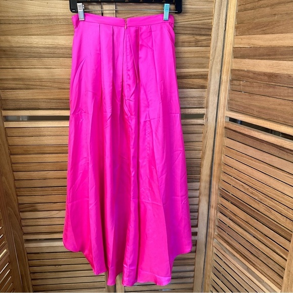 Cynthia Rowley Maxi Low High Silk Bow Skirt in pink size 2 - Picture 9 of 11